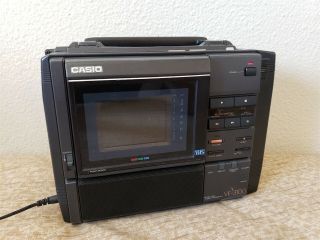 Vhs Portable Tv / Vcr Player Casio Vf - 3100 1990 Rare Worlds Smallest Vcr