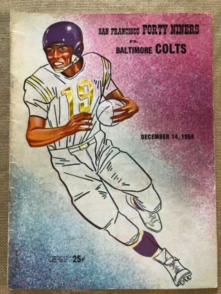 San Francisco 49ers V Baltimore Colts Rare 1958 Program Vtg Y.  A.  Tittle V Unitas
