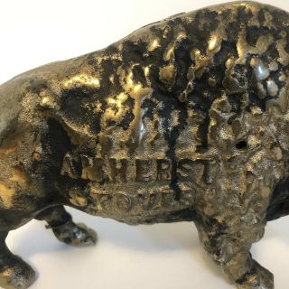 Amherst Stoves Cast Iron Buffalo Coin Bank 8.  5 X 5.  5 Inches Rare Antique 1920s 2