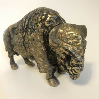 Amherst Stoves Cast Iron Buffalo Coin Bank 8.  5 X 5.  5 Inches Rare Antique 1920s 3