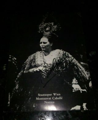 Mega Rare Collector Photo Avec Autographe Cantatrice " Montserrat Caballe