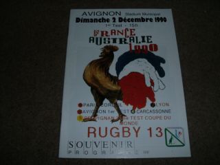 Rare France V Australia Rugby League Test Match Programme @ Carcassonne 1990
