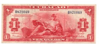 Curacao Dutch Antilles 1 Gulden 1947 Rare