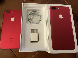 Apple Iphone 7 Plus 128 Gb Rare Red Limited Edition Box Charger W Cabl