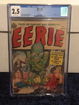Eerie 8 (aug - Sep 1952,  Avon) Cgc 2.  5 Off White Pages Rare