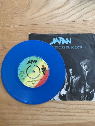 Rare Uk Japan Sometimes I Feel So Low Blue Vinyl 7 " Push Out Centre Sylvian Karn