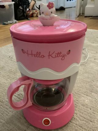 Rare Vintage Hello Kitty Sanrio Pink White 6 Cups Coffee Maker Anime Japan