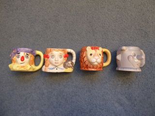 Rare Wizard Of Oz Coffee Mugs 4 Main Characters Complete Set