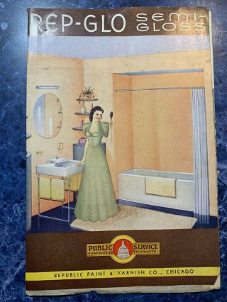 Rare 1940’s Art Deco Bathrooms Kitchens Republic Paint Samples Old Stock