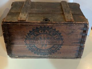Rare Antique Wagner Beer Bottle Wood Crate Case Columbus Ohio