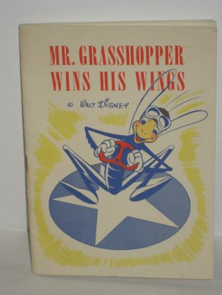Very Rare Wwii - " Mr.  Grasshopper Wins His Wings " By Walt Disney 1943