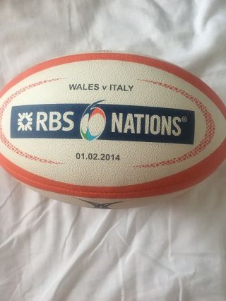 Wales V Italy Rugby Match Ball Rare 3