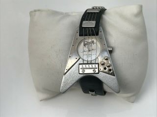 Gibson USA Guitar Watch Black/Silver Tone Analog Rare Wrist Watch 67 Flying V 2