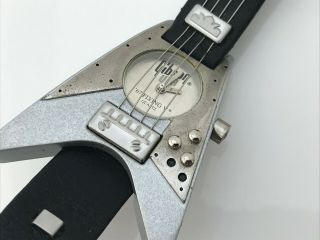 Gibson USA Guitar Watch Black/Silver Tone Analog Rare Wrist Watch 67 Flying V 3