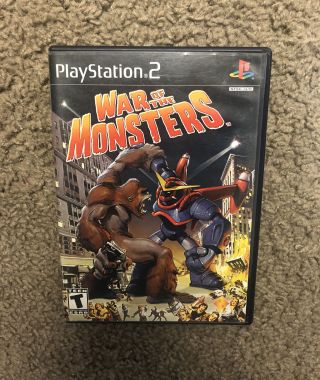 War Of The Monsters (sony Playstation 2,  2003) Ps2 Cib Complete W/ Poster Rare