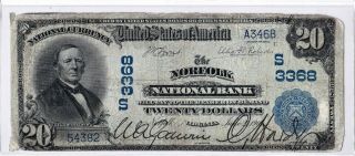 $20 1902 Db Date Back National Norfolk Virginia Va Mega Rare ( (only 3 On Census))