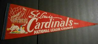 1964 St.  Louis Cardinals Baseball National League Champions Pennant Rare