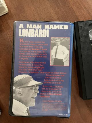 A Man Named Lombardi - 1986 VHS Green Bay Packers Vince Lombardi NFL RARE OOP 3