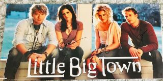 Rare Little Big Town Autographed Signed Promotional Poster 12x24 Signed In 2002