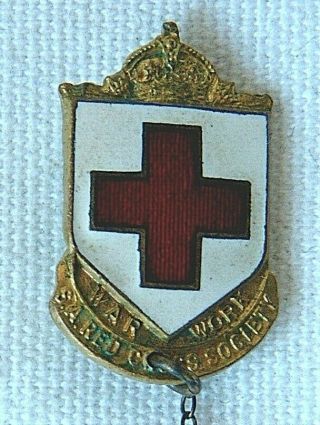 South Africa Red Cross Society " War Work " Rare Enamel Badge - Red Cross