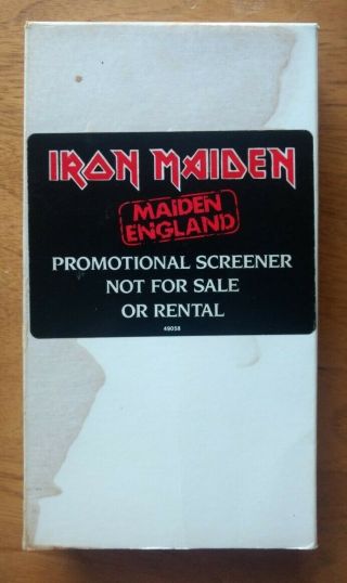 Iron Maiden - Maiden England - Rare Promotional Screener Vhs Video