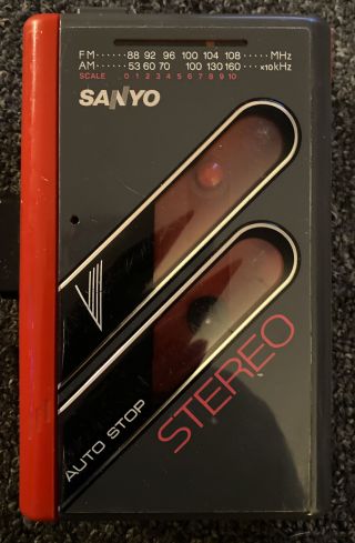 Vtg Red Sanyo Mgr62 Am/fm Radio Cassette Tape Player Portable Retro Rare