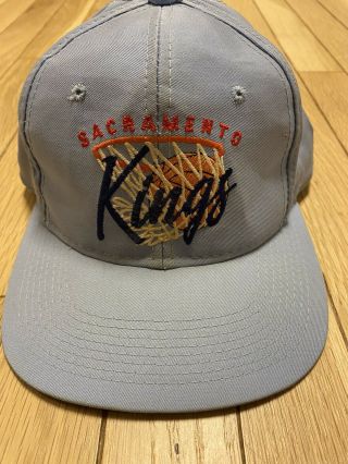 Vintage 90’s Sacramento Kings Snapback Hat Cap Light Baby Blue Nba Rare