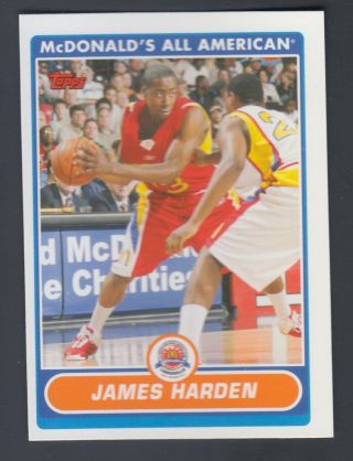 2007 Topps Mcdonalds James Harden True Rookie Rare 1st Card Ever Made Htf