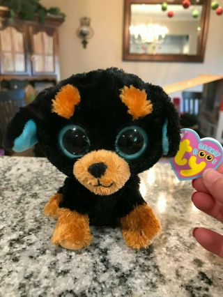 Rare Ty Beanie Boo Tuffy The Dog Solid Eyes With Tags