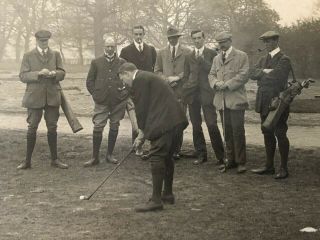 Rare 1912 Golf Postcard Golfers At Bushill Golf Club 1st Tee Vg