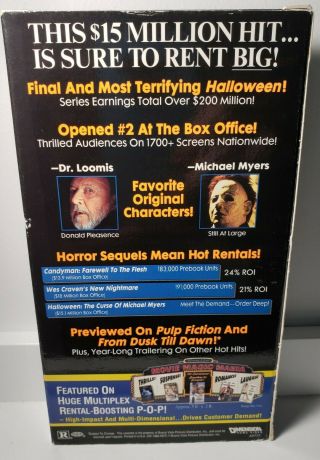 Halloween: The Curse of Michael Myers DEMO SCREENER (VHS,  1996) Rare Promo Tape 3
