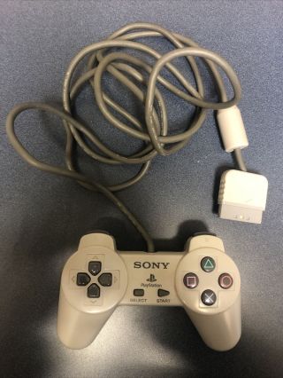 Sony Playstation 1 Ps1 Rare Oem Controller Scph - 1080 Grey - 7 Foot Long