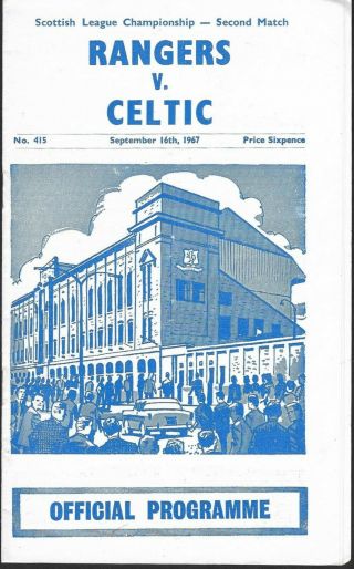 Rangers V Celtic 1967/1968 Slc.  The Only Game Celtic Lost Very Rare