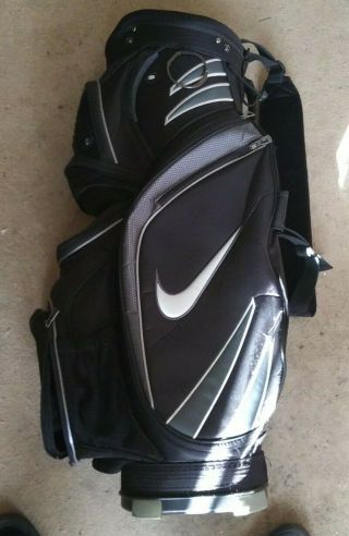 Nike M9 Golf Cart Bag Rare 14 - Way (black And Gray) Broken Zipper