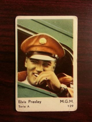 1958 Dutch Gum Card Serie A 129 Elvis Presley Army Uniform M.  G.  M.  Very Rare