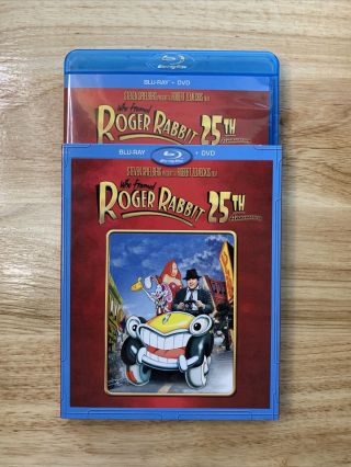 Who Framed Roger Rabbit (blu - Ray,  Dvd,  2013,  2 Disc,  25th Ann) W/ Rare Slipc