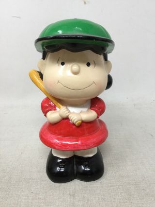 1971 Vintage Hand Painted Ceramic Peanuts Ufs Coin Bank Lucy Rare 7.  5” Snoopy