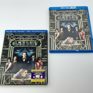 The Great Gatsby 3d (3 - Disc Set: 3d,  Blu - Ray,  Dvd,  A Rare,  Lenticular Slip Cover)