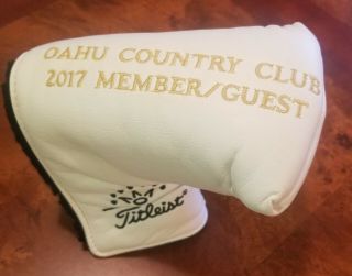 RARE Titleist Oahu Country Club Member/Guest Leather Blade Putter Headcover AM&E 3