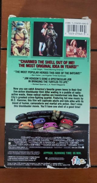 Teenage Mutant Ninja Turtles The Movie VHS Video Tape Promotional Screener RARE 2