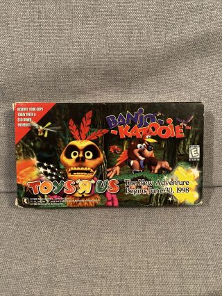 Banjo - Kazooie Nintendo 64 N64 Promo Vhs Video W/ Cover - Toys R Us Rare - 1998
