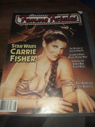 Femme Fatales July.  1999 Vol.  8 1 Star Wars Carrie Fisher Slave Leia Hot Rare