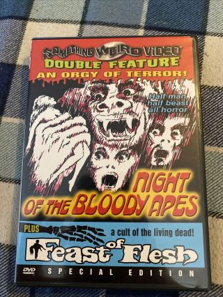 Night Of The Bloody Apes / Feast Of Flesh (dvd,  2002) Something Weird Video Rare
