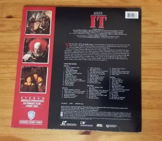 Stephen King ' s IT (1990) on Laserdisc (2 Disc Set) Rare Horror 3