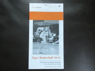 Princeton Vs.  North Carolina Rare Basketball Program Dec.  22,  1996