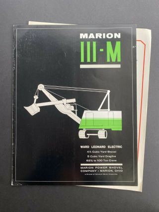 Marion Mining Shovel 111 - M Vintage Rare Equipment Brochure Photos 1963