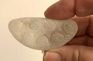 Sea Glass Surf Tumbled Rare Thick Clear/white Patterned Sea Glass