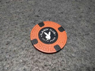 Rare Vintage Playboy Club London Fifty Pence Casino Poker Chip