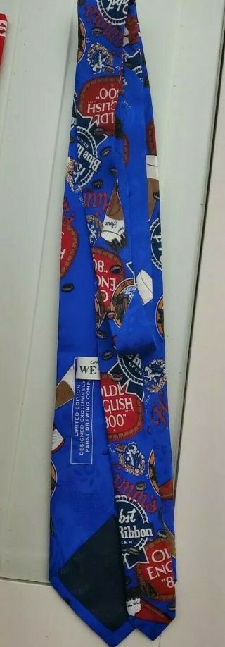 Beer Neck Tie Pabst Blue Ribbon Hamms Olympian Brewing Co Limited Edition RARE 2