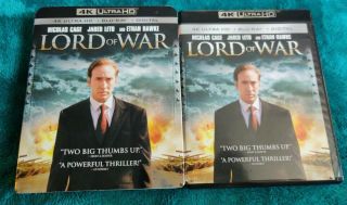 Lord Of War 4k Ultra Hd,  Blu Ray 2 Disc Set,  Rare Oop Slipcover
